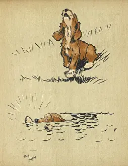 Howl Prints: Twin puppy falls into water