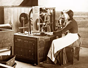 Balling Prints: A twine balling machine, linen production, Victorian period