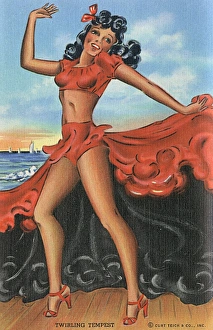 Allure Gallery: Twirling Tempest dancer in red and black gown