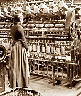A twisting frame, linen production, Victorian period