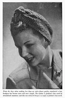 Knits Gallery: Two-colour turban, circa 1941