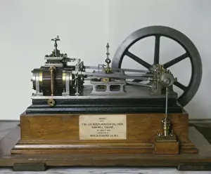 Cylinder Prints: Two-cylinder horizontal saw-mill engine