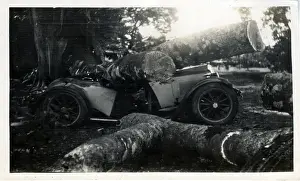 Identification Prints: Two-seater Vintage Car Accident (car awaiting identification