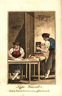 Skilled Collection: Type founders making printing type in a workshop