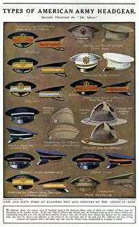 Americans Gallery: Types of American Army headgear, WW1