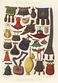 Purse Prints: Types of bags, purses, satchels, 12th to 16th centuries