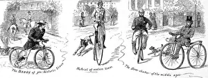 Propelled Prints: Three Types of Bicycle, 1880