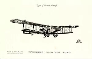 Images Dated 24th August 2017: Types of British Aircraft -- Handley-Page Biplane