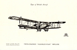 Images Dated 24th August 2017: Types of British Aircraft -- Handley-Page Biplane