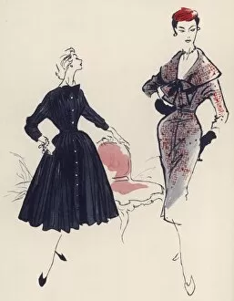 Tweed Gallery: Two types of dresses, 1954