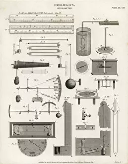 Rees Gallery: Types of hygrometers, 18th century, to measure