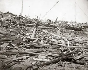 Typhoon Prints: Typhoon damage, Kobe, Japan, 1876