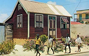 Barbados Prints: A typical Barbados chattel house, West Indies