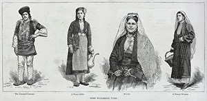 Bulgaria Prints: Typical Bulgarian Outfits, 1885