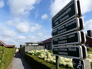 Cemeteries Prints: Typical Commonwealth War Grave CWGC signs, Potijze