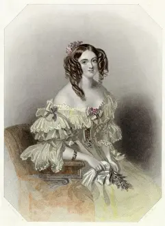 Bows Prints: A typical elegant Englishwoman: Mrs Verschoyle Date: circa 1845
