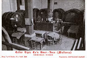 Typical wine bar and cafe, Can Amer, Inca, Majorca, Spain