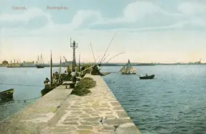 Odessa Prints: Ukraine - Odessa - Fishing off the Quay