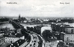 Warsaw Collection: Ulica Nowy Zjazd and Slasko-Dabrowski Bridge, Warsaw, Poland