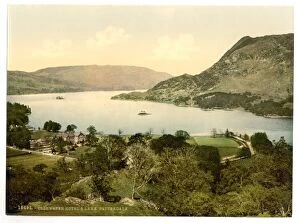 Ullswater Collection: Ullswater, hotel and lake, Patterdale, Lake District, Englan
