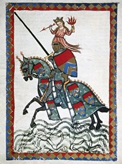 Ulrich von Liechtenstein (12001278) on a trip. Codex Manes