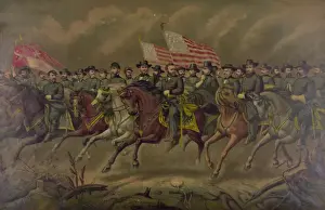 Ulysses Prints: Ulysses S. Grant and his Generals on horseback