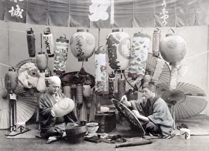 Umbrella and paper lantern maker, Japan, c. 1890