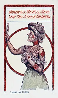 Ugly Prints: Very un-stuck-up woman, stuck-up with sticking plasters