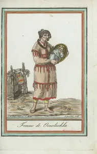 Racism Prints: Unangan woman and child of Unalaska, Aleutian Islands