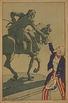 Uncle Sam shaking hands with the marquis de Lafayette (1757- Uncle Sam shaking hands with the marquis de Lafayette (1757-