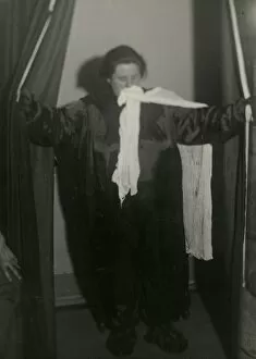 Cheesecloth Gallery: Undated photograph showing ectoplasm forming
