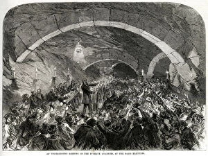 Images Dated 25th September 2018: Underground Meeting in the Puteaux Quarries, Paris 1869
