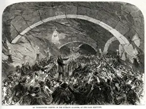Quarries Prints: Underground Meeting in the Puteaux Quarries, Paris 1869