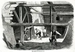 Tunnels Prints: Underground railway construction, Kings Cross, London