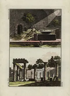 Robertvonspalart Prints: Underground vault near Pompeii and courtyard