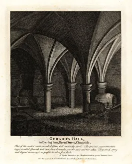 Underground Prints: Underground vaults in Gerards Hall Inn, Cheapside, 1795