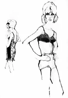 Images Dated 18th August 2011: Underwear for 1962 drawn by Barbara Hulanicki