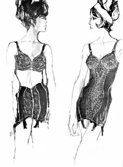 Girdle Gallery: Underwear for 1962 drawn by Barbara Hulanicki