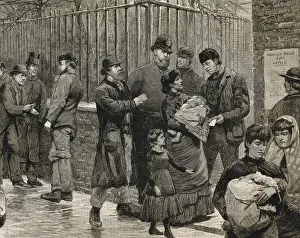 Unemployed Prints: Unemployed people from East End of London beg