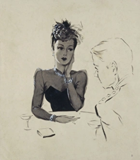 Images Dated 1st February 2012: Unfinished illustration of a 1940s couple by David Wright