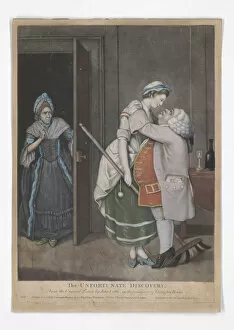 Geffrye Museum Gallery: The Unfortunate Discovery - hand-coloured mezzotint