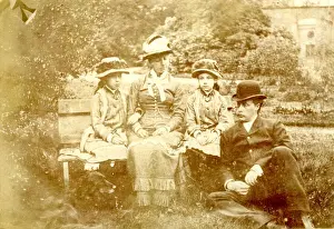 Glum Prints: Unhappy Victorian family in a garden