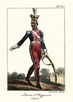 Plume Prints: Uniform of the 1st Polish Light Cavalry Lancers Regiment, 1807