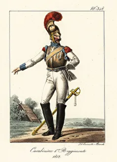 Italian Edition Prints: Uniform of the 1st Regiment of Carabiniers-a-Cheval, 1812