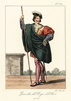 1520 Prints: Uniform of the French Life Guards, 1520