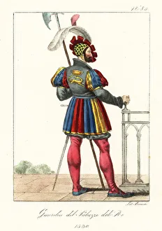 1530 Prints: Uniform of the French Royal Palace Guard, 1530