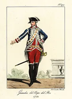 Bicorne Prints: Uniform of the Life Guards, the King of France's Household Caval