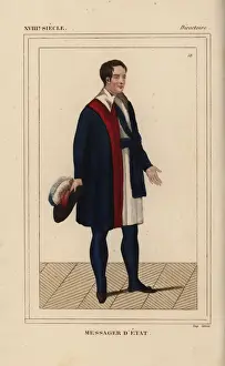 Directoire Prints: Uniform of a messager d etat (state messenger)
