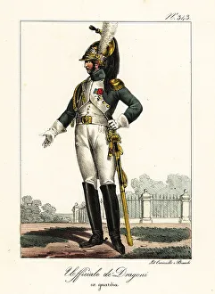Domenico Cuciniello Prints: Uniform of an officer of the Dragoons, Napoleonic era