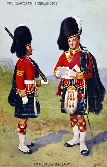 Kilt Prints: Uniform of Officer and Sergeant of the Seaforth Highlanders (Rosshire Buffs, Duke